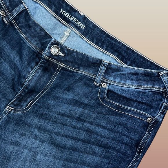 Plus Size Maurices Dark Wash High Rise Wide Leg Jeans Size 20 Regular 39x31 #17 - Picture 2 of 5